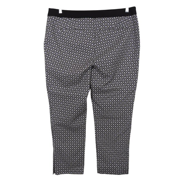 So Slimming By Chico's black, blue and white Women's ankle pants sz 2.5 sz 14 - Picture 2 of 16